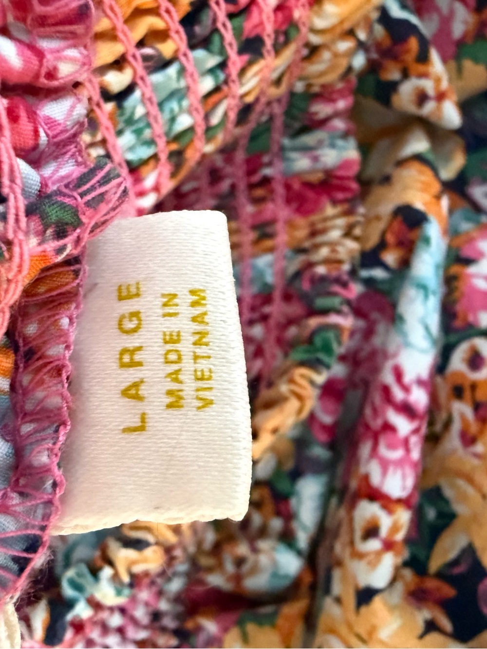Anthropologie Maeve Off-the-Shoulder Smocked Floral Flounced Mini Dress Large - Picture 6 of 13
